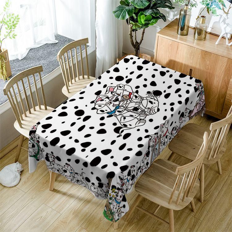 Dalmatian Print Black White Dog Pet Rectangle Tablecloth Table Decor Home Decor