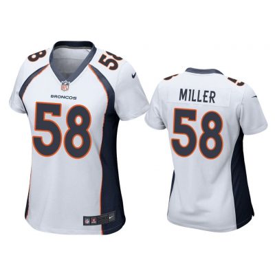 Denver Broncos #58 white Von Miller Game Jersey - Women