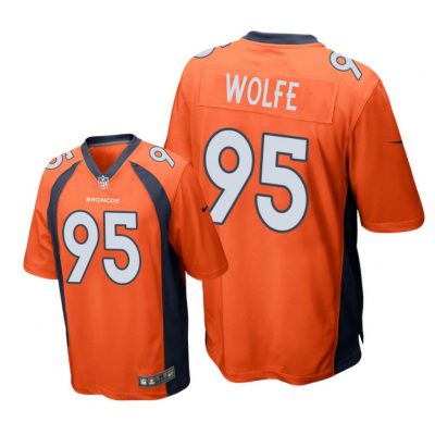 Denver Broncos #95 Orange Men Derek Wolfe Game Jersey