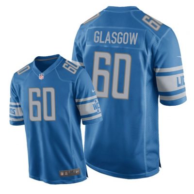 Detroit Lions #60 Blue Men Graham Glasgow Game Jersey