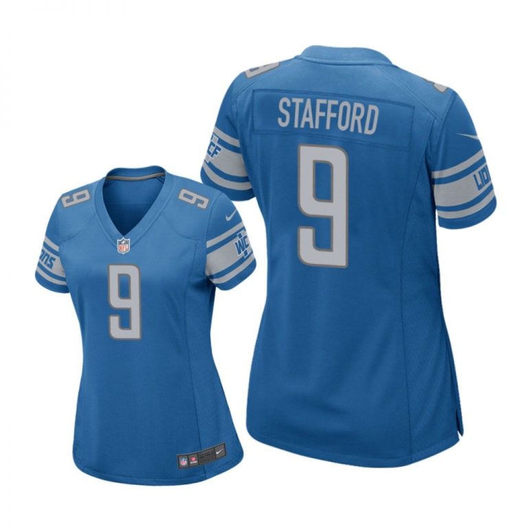 Detroit Lions #9 Blue Matthew Stafford Game Jersey - Women