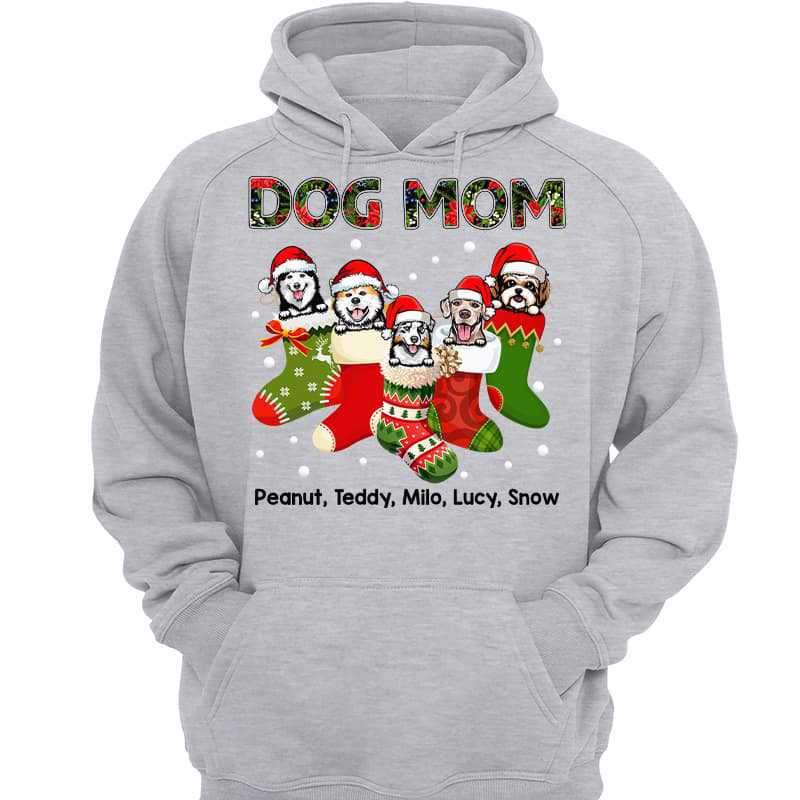 Dog Mom Dog Dad Christmas Personalized Hoodie Sweatshirt