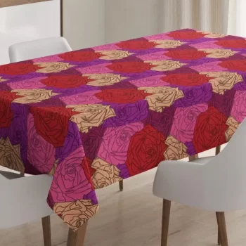 Dotted Colorful Floral Image 3D Printed Tablecloth Table Decor Home Decor