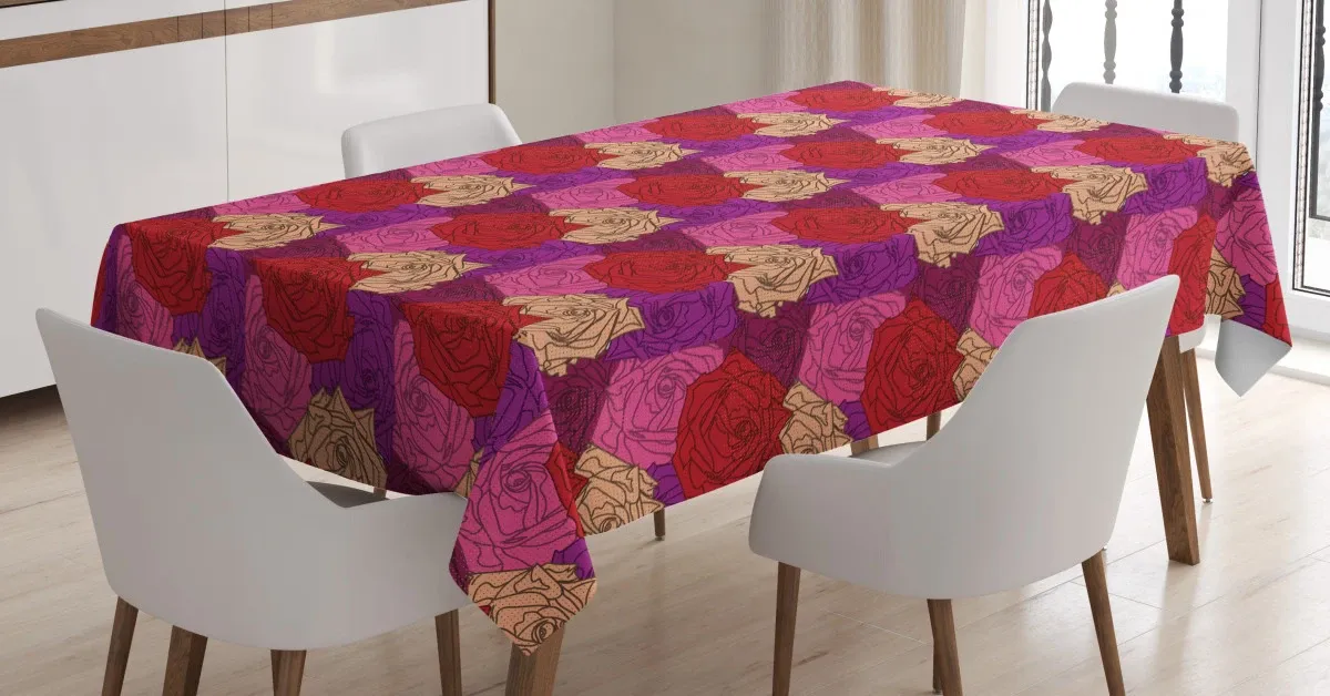 Dotted Colorful Floral Image 3D Printed Tablecloth Table Decor Home Decor