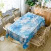 Fantasy White Blue Lotus Flowers Rectangle Tablecloth Table Decor Home Decor