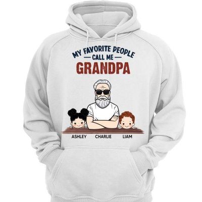 Favorite People Call Me Grandpa Man And Kids Personalized Hoodie Sweatshirt