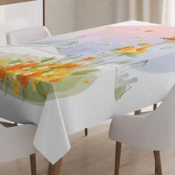 Floral Nest Of Birds 3D Printed Tablecloth Table Decor Home Decor