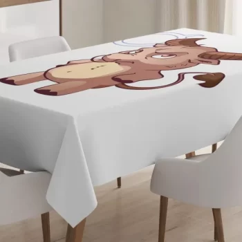 Funny Baby Bull 3D Printed Tablecloth Table Decor Home Decor