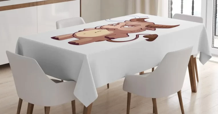 Funny Baby Bull 3D Printed Tablecloth Table Decor Home Decor