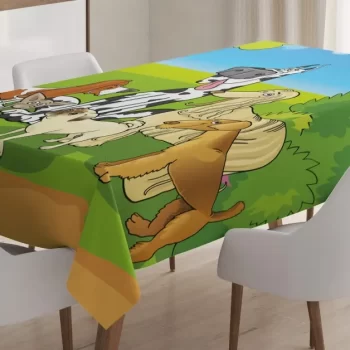 Funny Purebreds At Forest 3D Printed Tablecloth Table Decor Home Decor