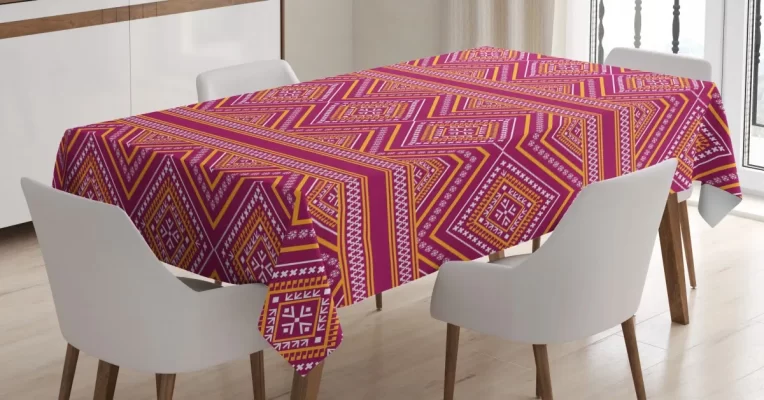 Geometrical Bi-color Folk 3D Printed Tablecloth Table Decor Home Decor