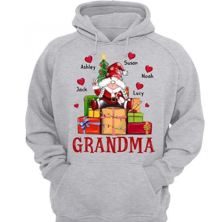 Gnome Grandma Christmas Personalized Hoodie Sweatshirt