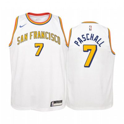 Golden State Warriors 2019-20 Eric Paschall #7 Hardwood Classics White Jersey - Youth