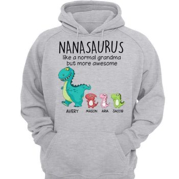 Grandmasaurus And Kids Personalized Hoodie Sweatshirt