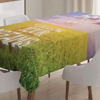 Green Field With Open Sky 3D Printed Tablecloth Table Decor Home Decor