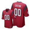 Houston Texans #00 Red Men Custom Game Jersey