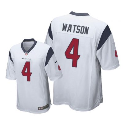 Houston Texans #4 White Men Deshaun Watson Game Jersey