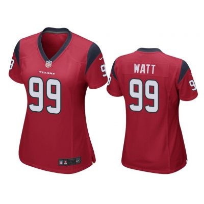 Houston Texans #99 Red J.J. Watt Game Jersey - Women