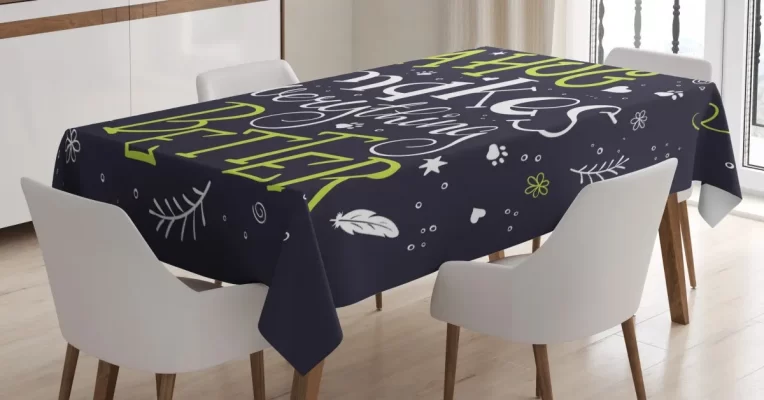 Hug Makes Everything Better 3D Printed Tablecloth Table Decor Home Decor