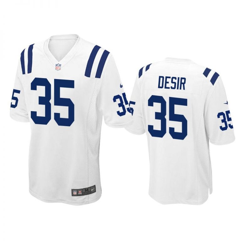 Indianapolis Colts #35 White Men Pierre Desir Game Jersey