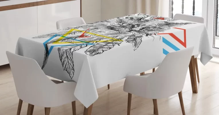 Ink Sketch Style Cat 3D Printed Tablecloth Table Decor Home Decor