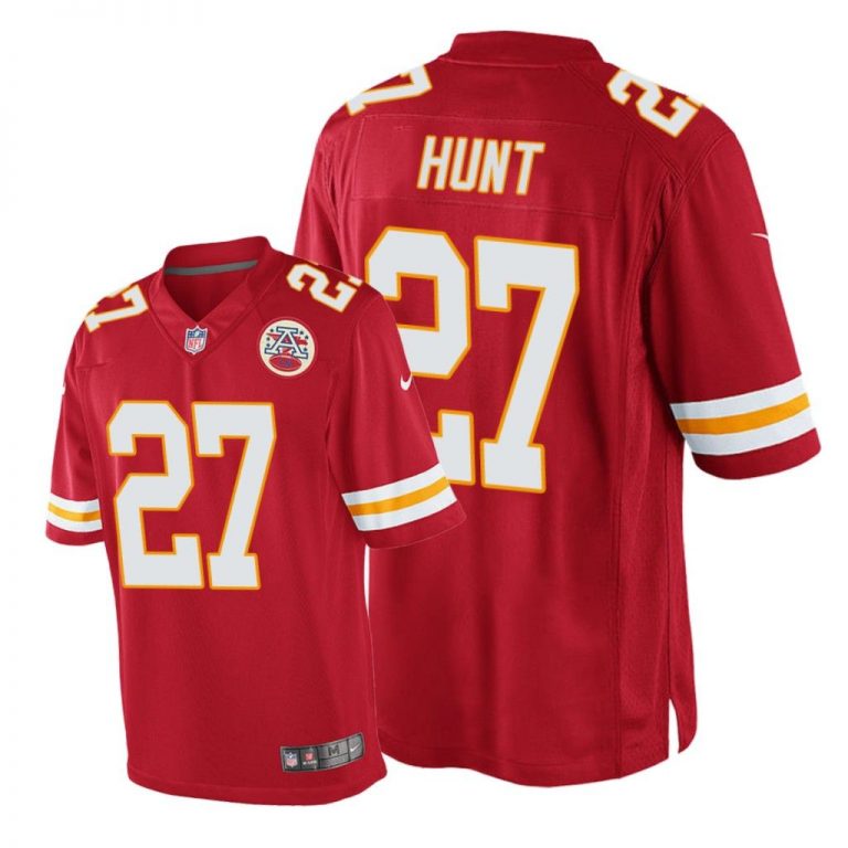 Kansas City Chiefs #27 Red Men Kareem Hunt Game Jersey