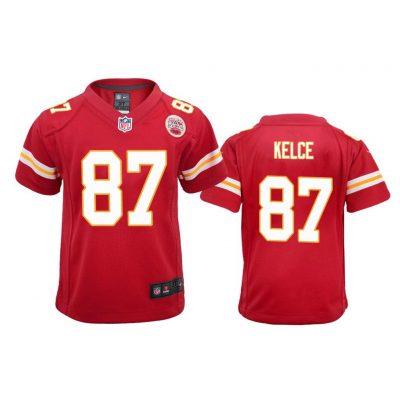 Kansas City Chiefs #87 Red Travis Kelce Game Jersey - Youth