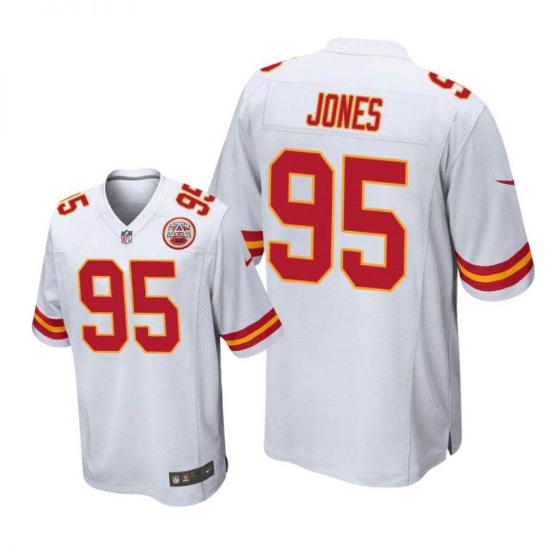 Kansas City Chiefs #95 White Men Chris Jones Game Jersey