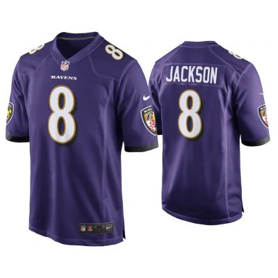 Lamar Jackson Baltimore Ravens Purple Game Jersey