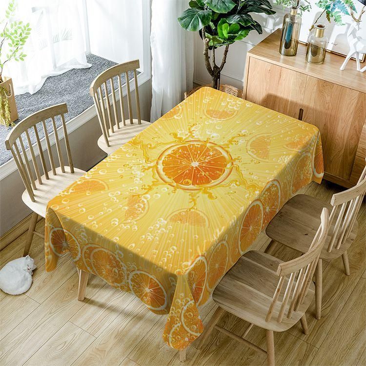 Lemon Slice Yellow Fruit Rectangle Tablecloth Table Decor Home Decor