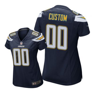 Los Angeles Chargers # Navy Custom Game Jersey - Women