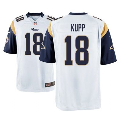 Los Angeles Rams #18 White Men Cooper Kupp Game Jersey