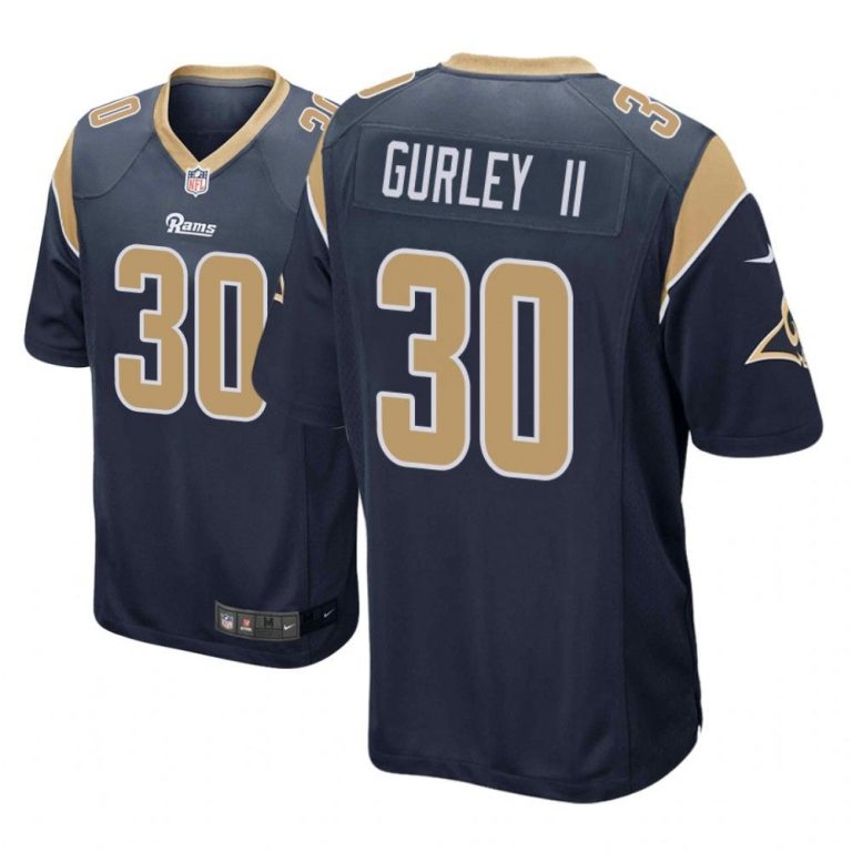 Los Angeles Rams #30 Navy Men Todd Gurley II Game Jersey