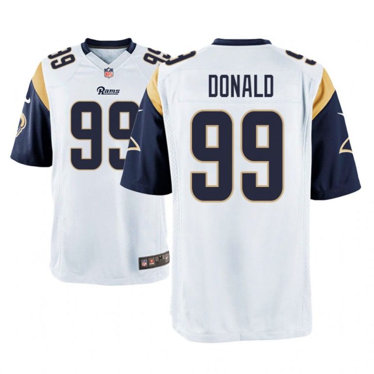 Los Angeles Rams #99 White Men Aaron Donald Game Jersey