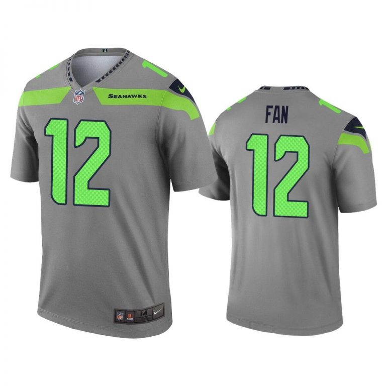 Men 12th Fan Seattle Seahawks Gray Inverted Legend Jersey