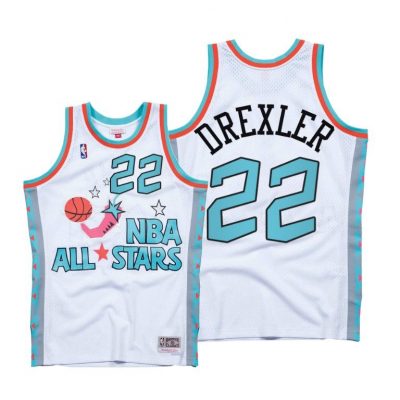 Men 1996 All-Stars Clyde Drexler Western Conference White Hardwood Classics Jersey