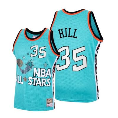 Men 1996 All-Stars Grant Hill Eastern Conference Teal Hardwood Classics Jersey