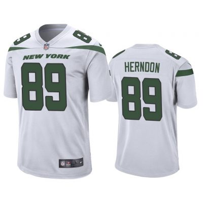 Men 2019 Chris Herndon #89 New York Jets White Game Jersey