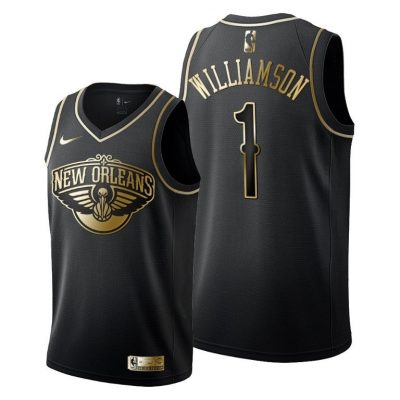 Men 2019 Draft New Orleans Pelicans Zion Williamson Men Golden Edition Jersey