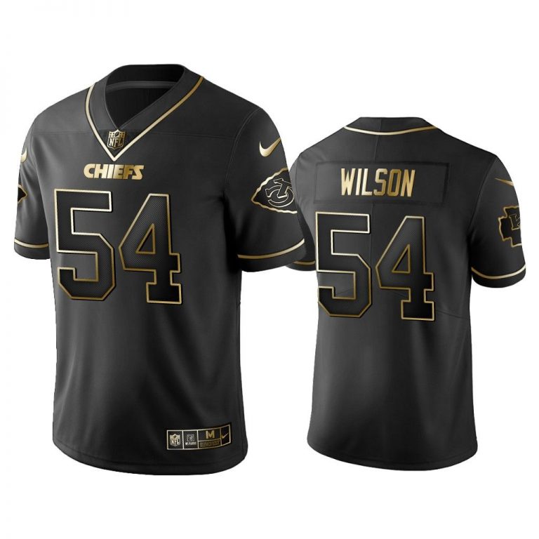 Men 2019 Golden Edition Chiefs Damien Wilson Black Jersey