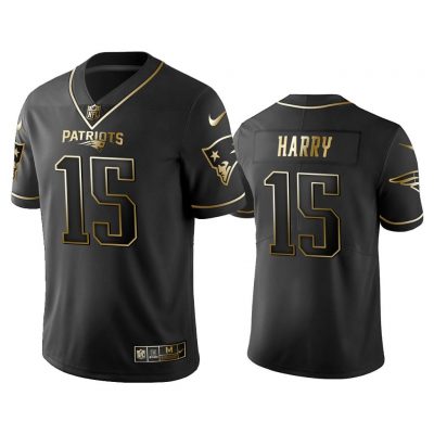 Men 2019 Golden Edition Patriots N'Keal Harry Black Jersey