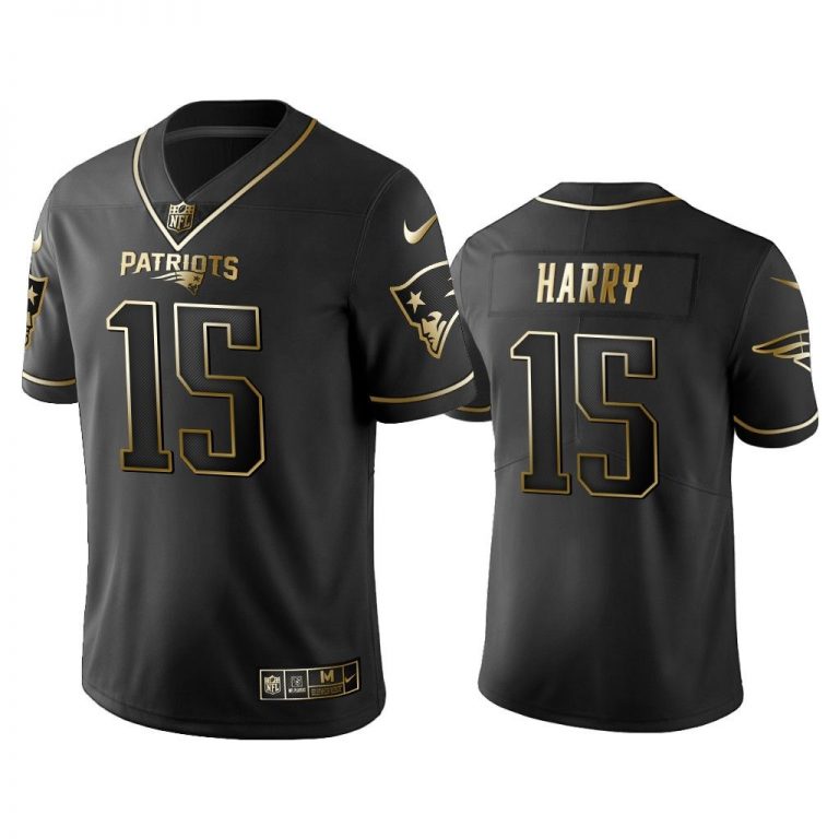 Men 2019 Golden Edition Patriots N'Keal Harry Black Jersey