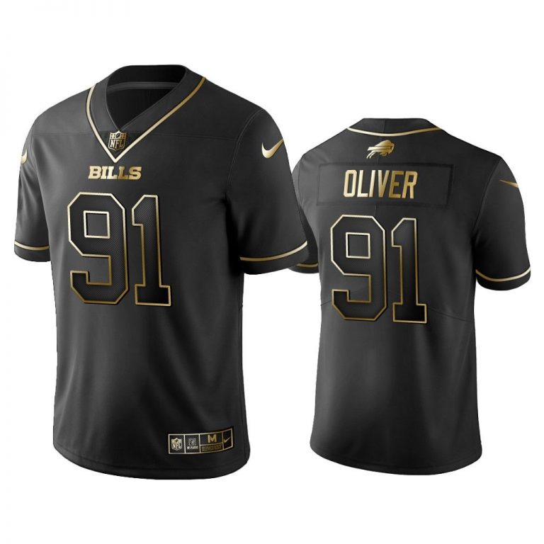 Men 2019 Golden Edition Vapor Limited Bills Ed Oliver Black Jersey