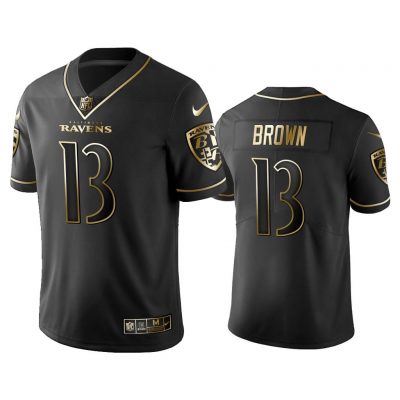 Men 2019 Golden Edition Vapor Untouchable Limited Baltimore Ravens #13 John Brown Black Jersey