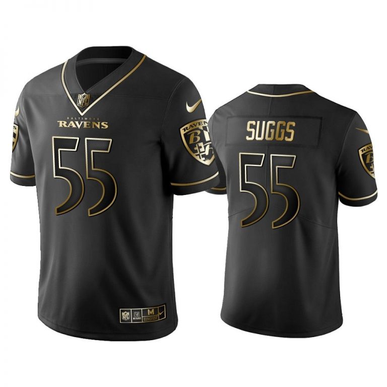 Men 2019 Golden Edition Vapor Untouchable Limited Baltimore Ravens #55 Terrell Suggs Black Jersey