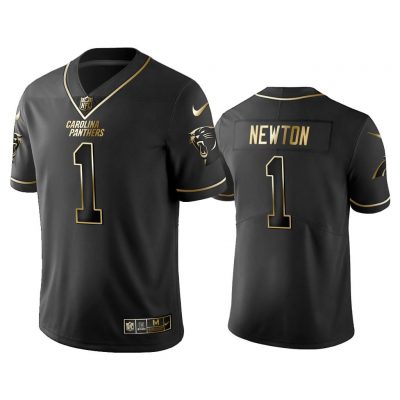 Men 2019 Golden Edition Vapor Untouchable Limited Carolina Panthers #1 Cam Newton Black Jersey
