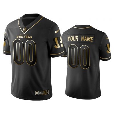 Men 2019 Golden Edition Vapor Untouchable Limited Cincinnati Bengals Custom Black Jersey