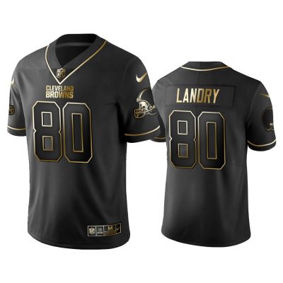 Men 2019 Golden Edition Vapor Untouchable Limited Cleveland Browns #80 Jarvis Landry Black Jersey