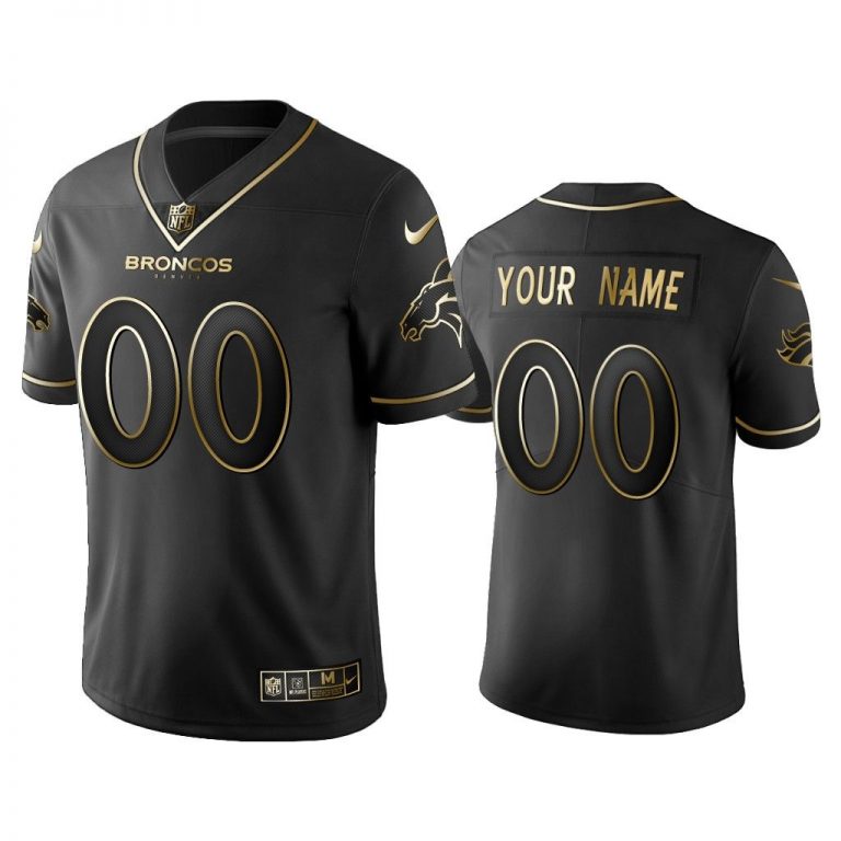 Men 2019 Golden Edition Vapor Untouchable Limited Denver Broncos Custom Black Jersey