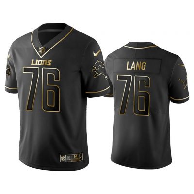 Men 2019 Golden Edition Vapor Untouchable Limited Detroit Lions #76 T.J. Lang Black Jersey